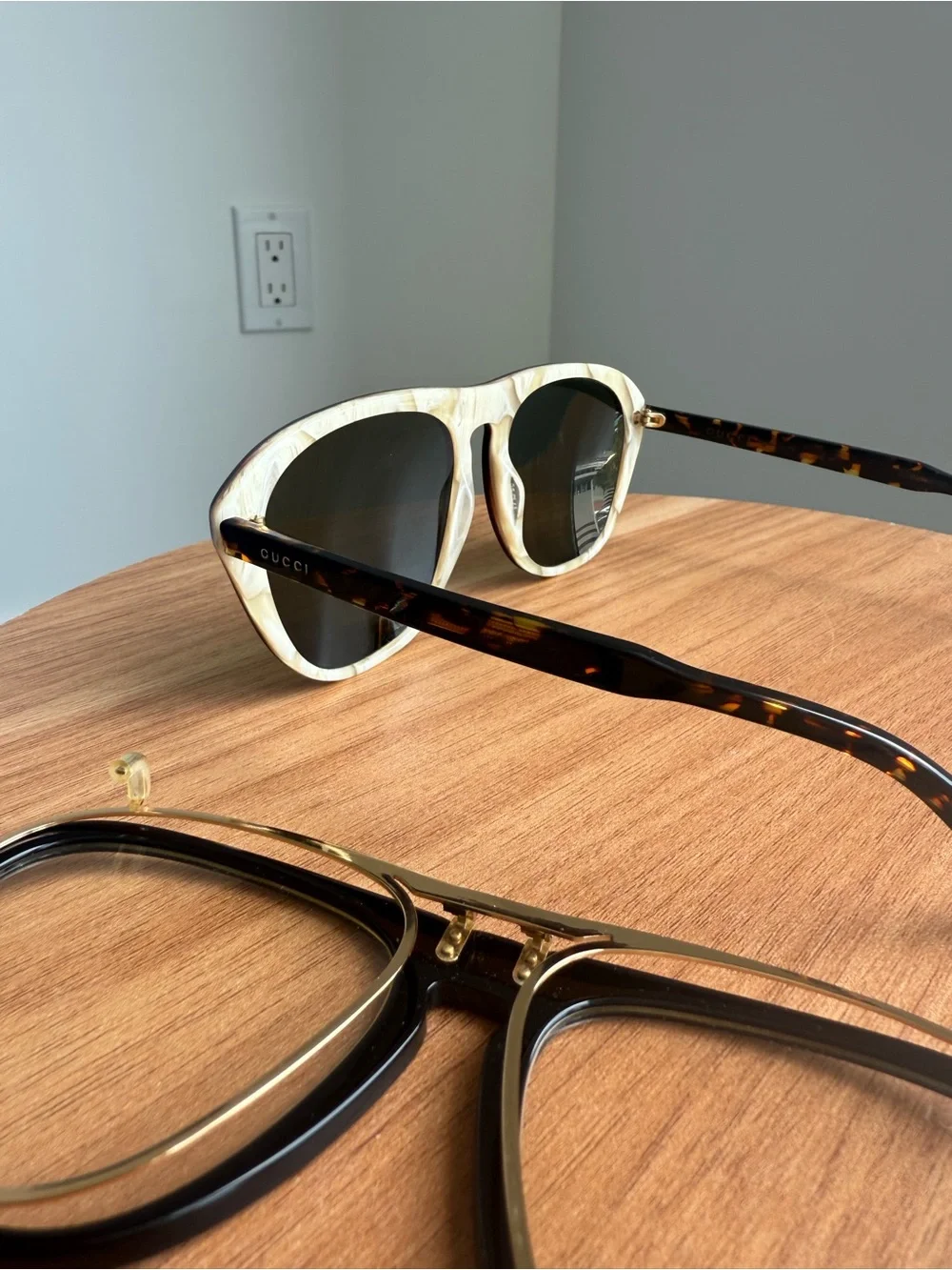 Gucci Pilot Flip-Up Sunglasses